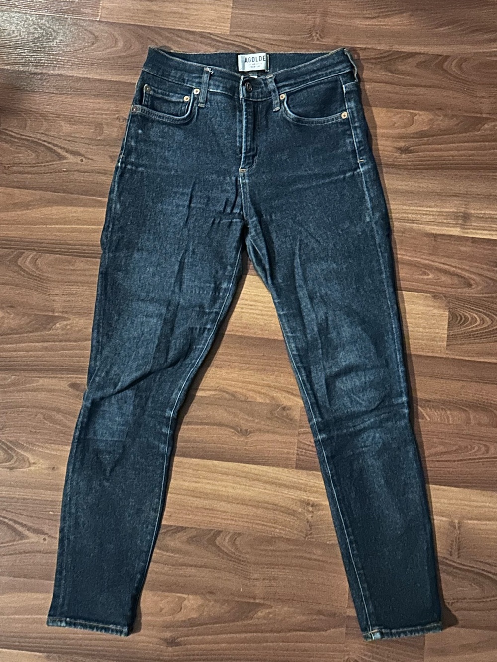 Agolde Sophie Crop Skinny Jeans in Dark Wash Blue